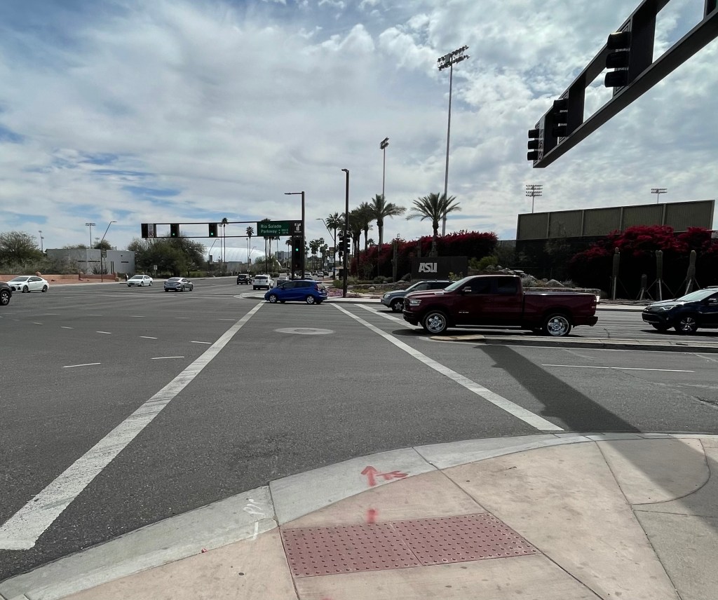 Picture showing the intersection where a vehicule crashed into Eric.
