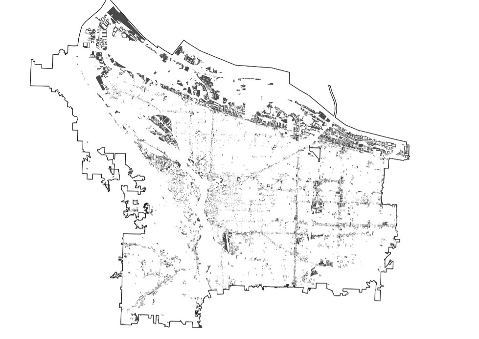 GIS Map of all the parking lots in Portland.