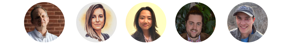 5 different heashots of new staff and volunteers