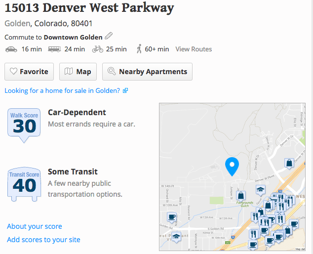 Walk-Score for the lab is 30 and Transit Score is 40.